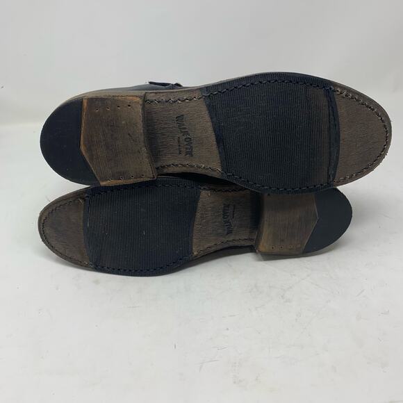 Walk Overs Vintage Union Made USA Women 10 Moto Biker Boots Slouch Black Leather - Picture 5 of 8